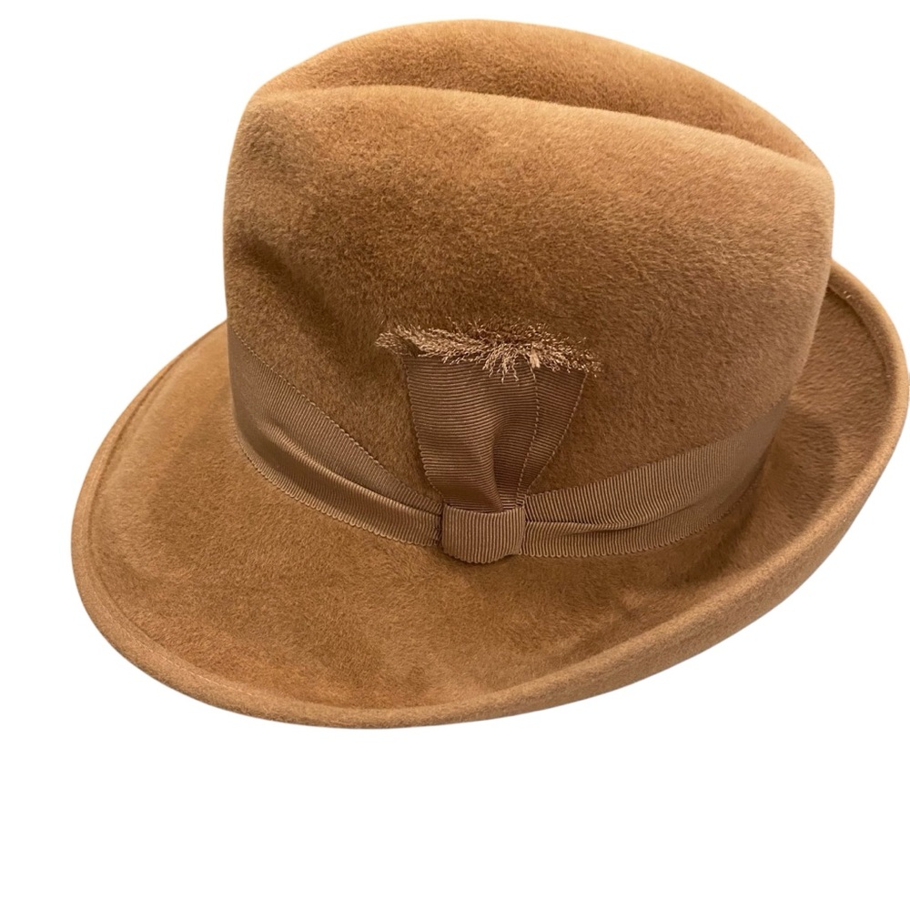 Eaton’s Tan Felt Fedora Hat Millinery Import Made in England